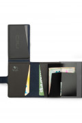 NIID -  強韌碳纖維‧真皮革‧RFID自動式小銀包型卡片盒 